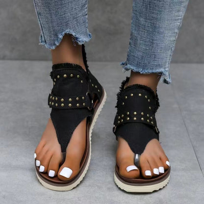 Denim Custom Flat Sandals