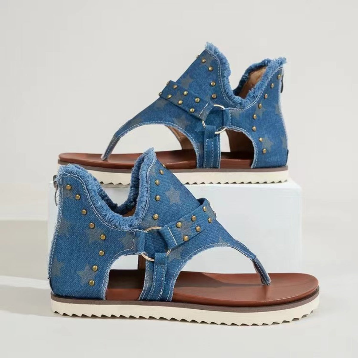 Denim Custom Flat Sandals