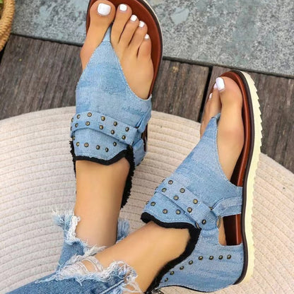 Denim Custom Flat Sandals