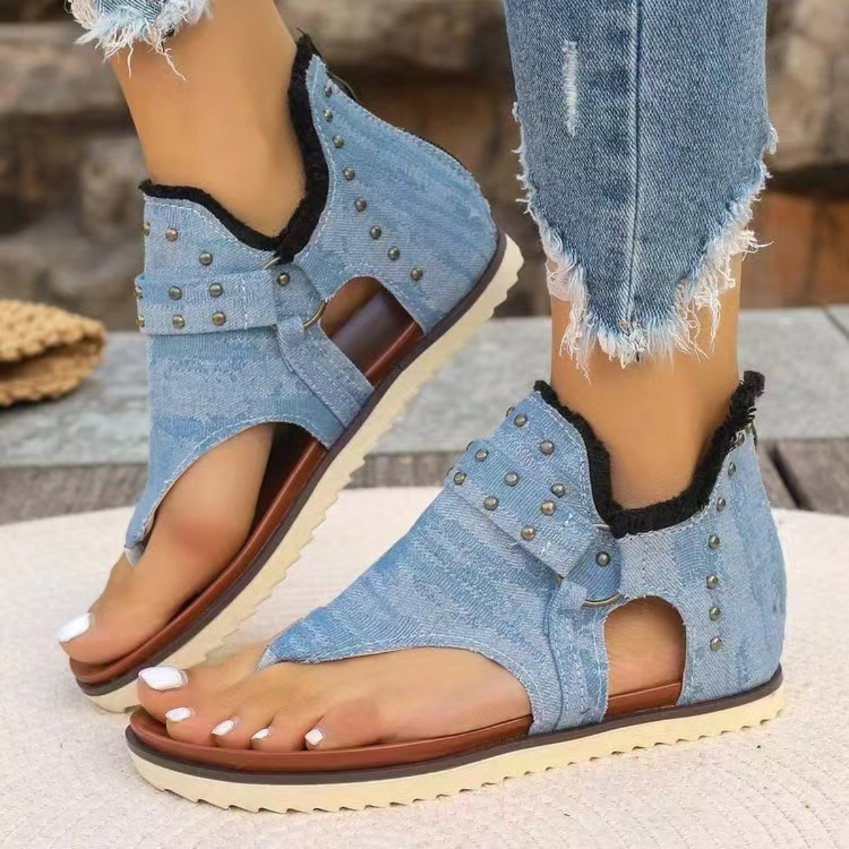 Denim Custom Flat Sandals