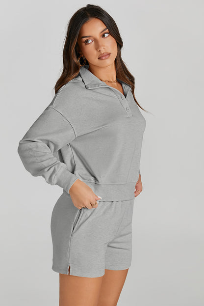 Cozy Sports Shorts & Sweatshirt Active Set