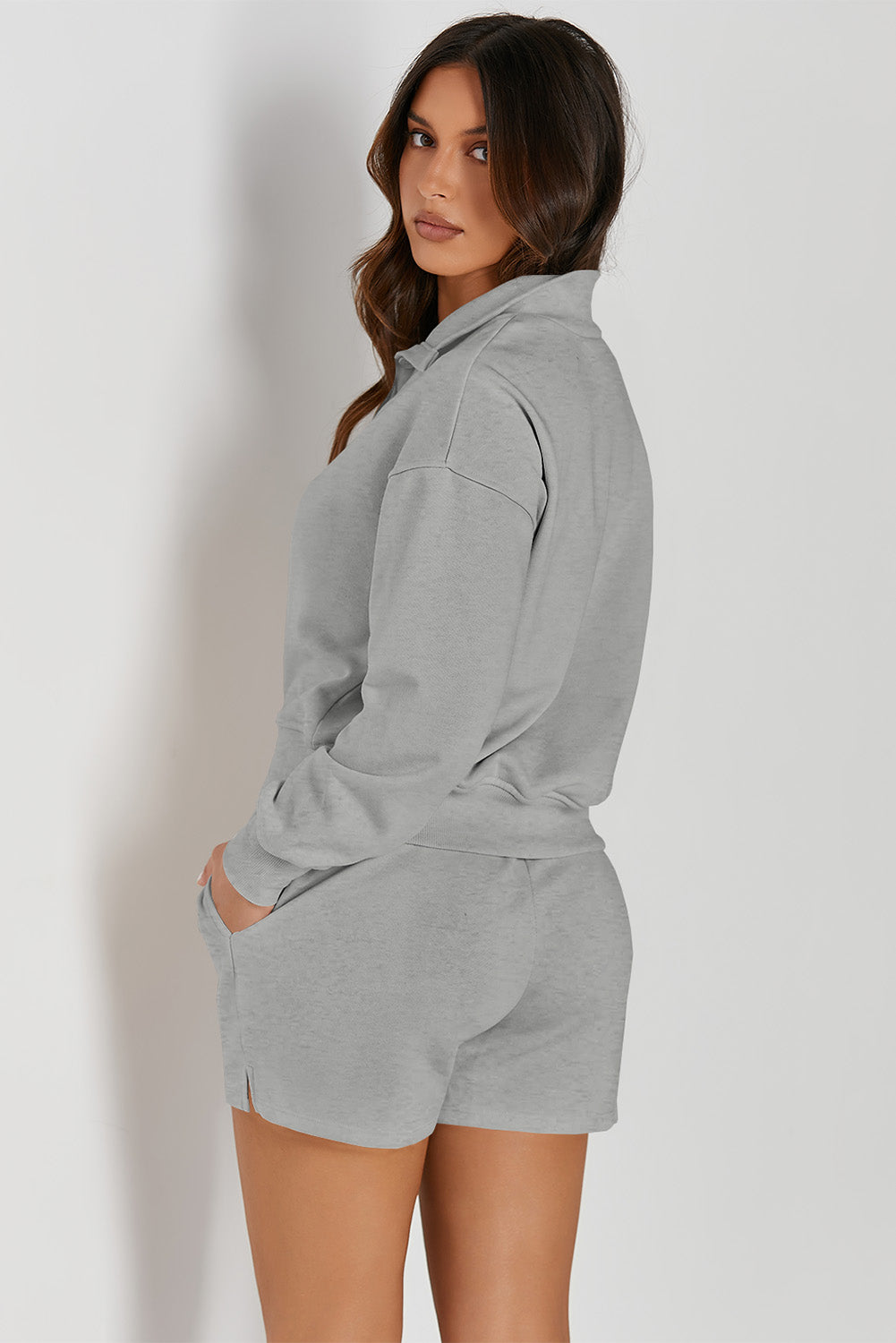 Cozy Sports Shorts & Sweatshirt Active Set