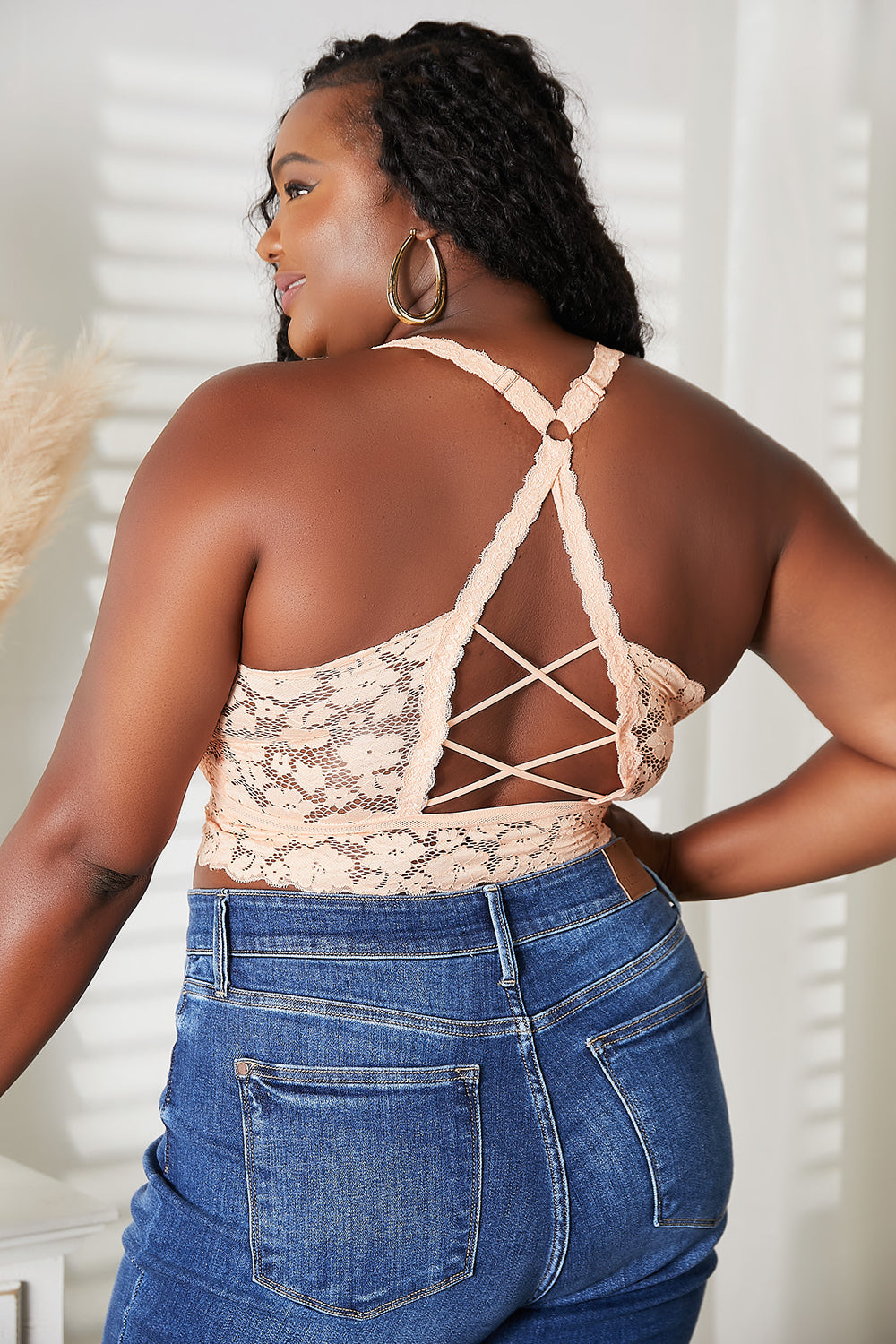 Full Size Crisscross Lace Bralette