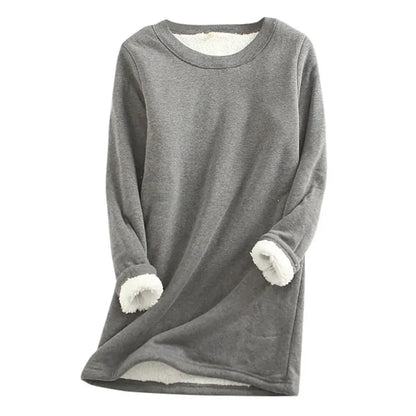 Thick Fleece Overcoat Blouse (Grey)