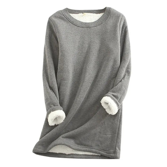 Thick Fleece Overcoat Blouse (Grey)