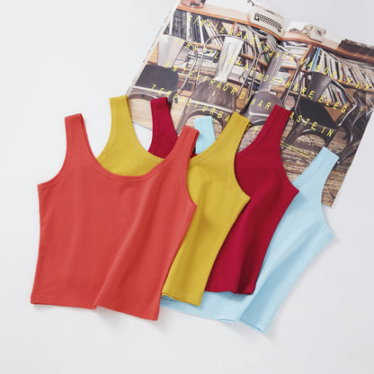 Solid Crop Tank Top (Yellow)