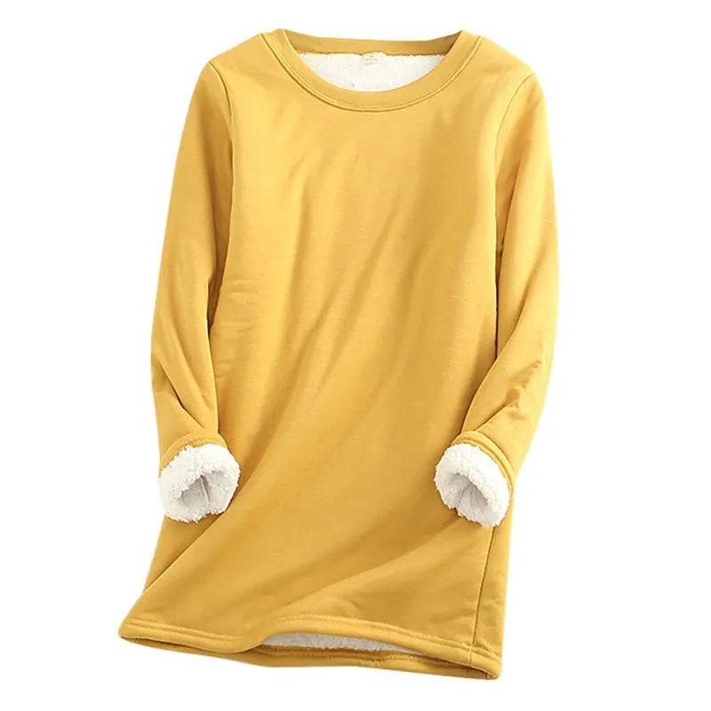 Thick Fleece Overcoat Blouse (Yellow)