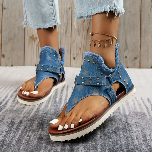 Denim Custom Flat Sandals