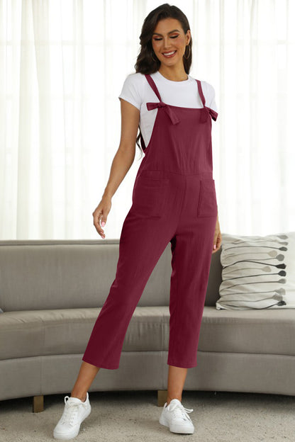 Full Size Square Neck Wide Strap Jumpsuit